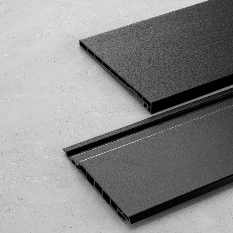 Keralit gevelbekleding potdeksel 177 mm en sponningdeel 143 mm in grafietzwart