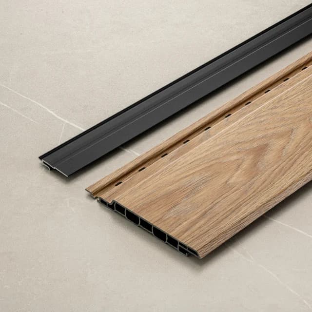 Keralit gevelbekleding sponningdeel 143 mm in natuur eiken met shadowline