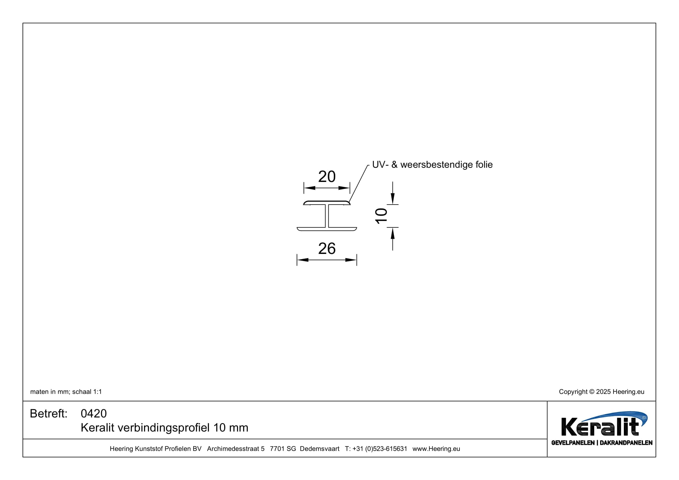 Verbindingprofiel 10 mm