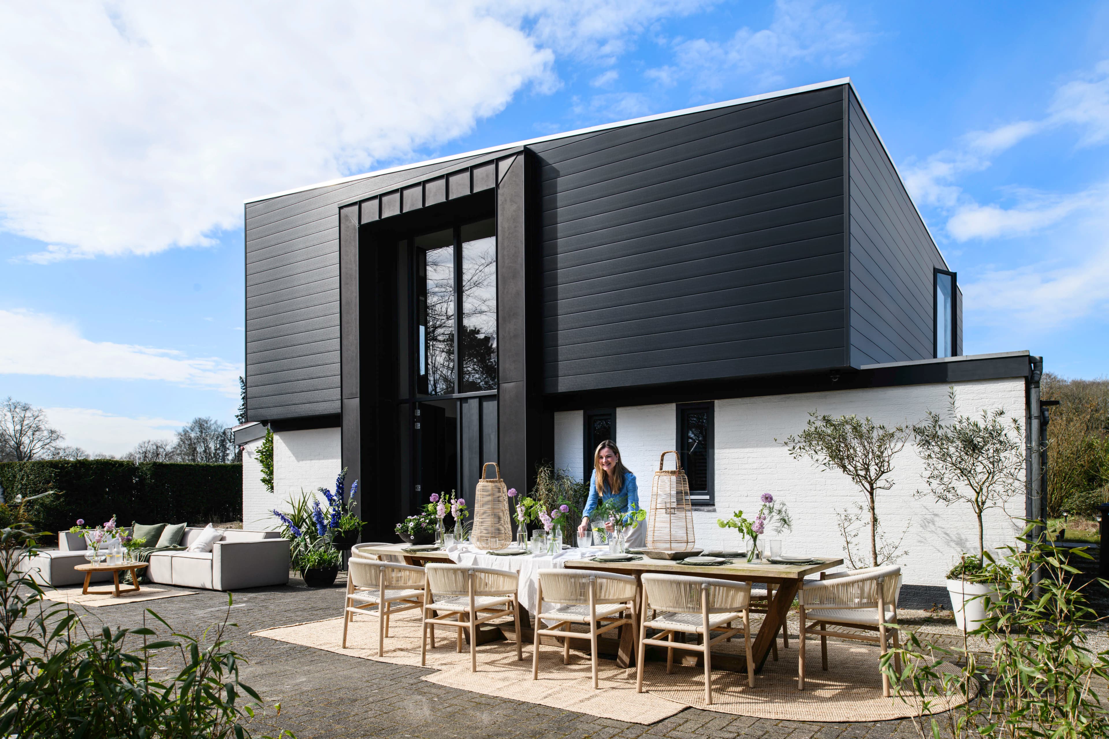 Keralit gevelbekleding sponningdeel 190 mm in zwartgrijs